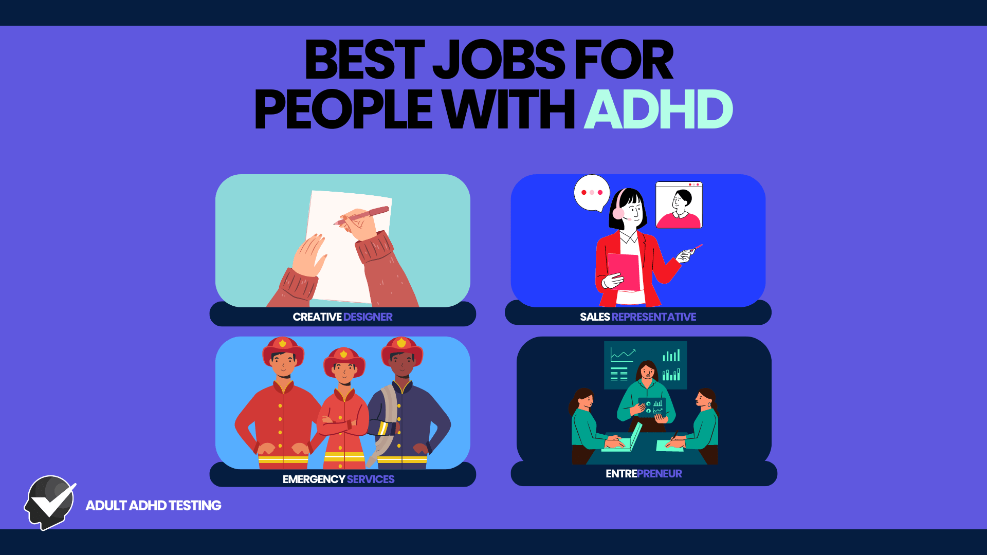 Best Jobs for 
people with ADHD - worst careers with ADHD